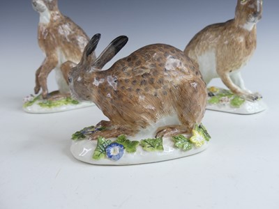 Lot 2128 - A set of three Meissen porcelain models of...