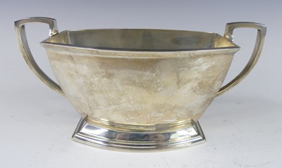 Lot 156 - An Art Deco silver twin handled sugar bowl, of...