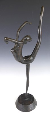 Lot 201 - A contemporary bronzed metal sculpture,...