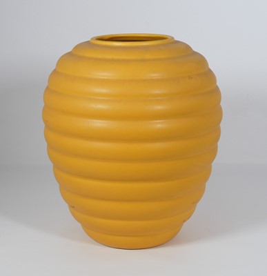 Lot 46 - A St Clement yellow glazed pottery vase, of...