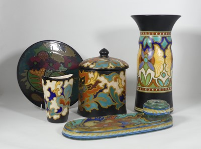 Lot 55 - A collection of Dutch Gouda pottery, to...