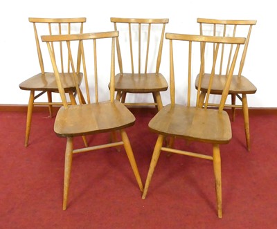 Lot 480 - A set of five 1960s Ercol model 391 blond elm...