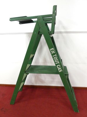 Lot 483 - A vintage tennis umpire's chair by En Tout Cas,...