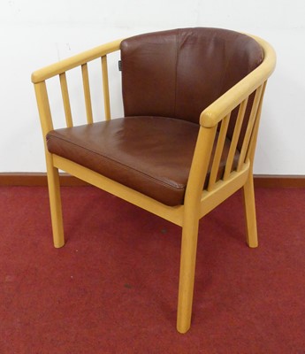 Lot 450 - A Norwegian beech framed tub armchair by...