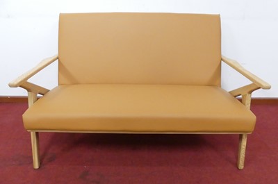 Lot 463 - A contemporary blond ash framed and soft tan...