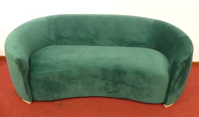 Lot 474 - A contemporary green suede fabric upholstered '...