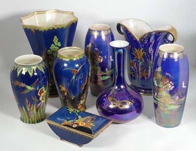 Lot 34 - A collection of Crown Devon Fieldings blue...