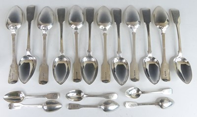 Lot 2195 - A set of twelve William IV silver tablespoons...