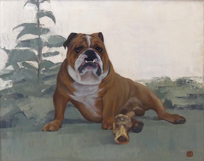 Lot 309 - British School circa 1960's - Bulldog, oil on...