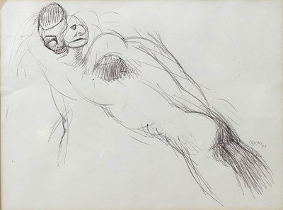 Lot 313 - 20th century School - figural study, ink on...