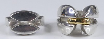 Lot 172 - Georg Jensen - a sterling silver and yellow...