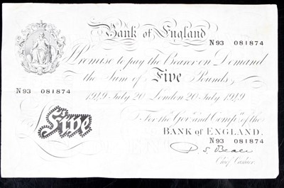 Lot 3187 - Great Britain, Bank of England five pound note...