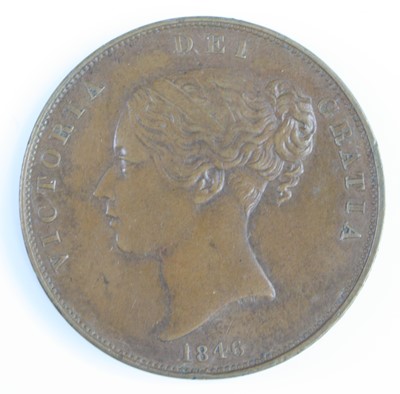 Lot 3236 - Great Britain, 1846 penny, obv: Victoria young...