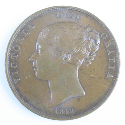 Lot 3239 - Great Britain, 1848 penny, obv: Victoria young...