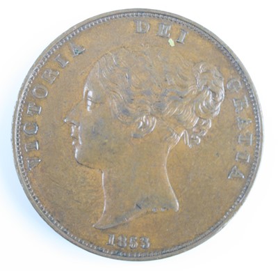 Lot 3241 - Great Britain, 1853 penny, obv: Victoria young...