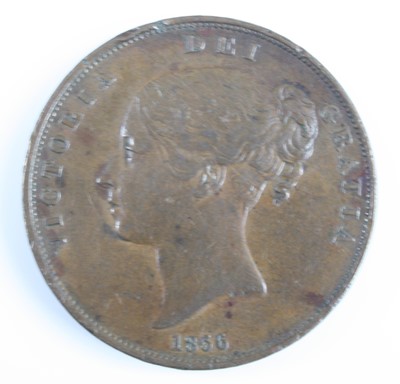 Lot 3245 - Great Britain, 1856 penny, obv: Victoria young...