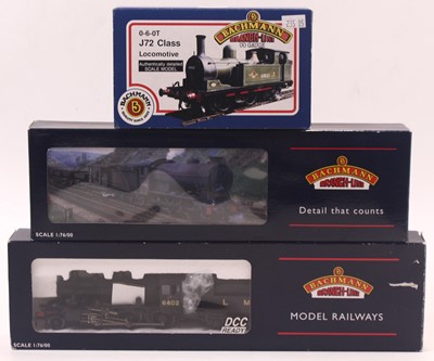 Lot 489 - Three Bachmann 00 gauge locos to include a J72...