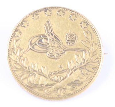 Lot 3131 - Ottoman Empire, 1911 gold kurush, obv; Tughra...