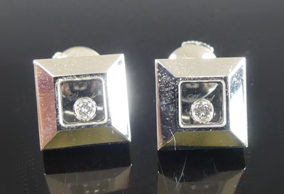 Lot 2295 - A pair of Chopard 18ct white gold Happy...