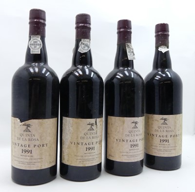 Lot 1324 - Quinta de la Rosa Vintage Port 1991, four bottles