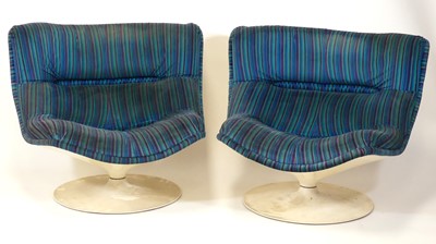 Lot 462 - A pair of 1960s white painted fibreglass shell...