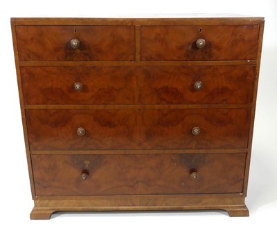 Lot 430 - An Art Deco figured walnut squarefront chest...