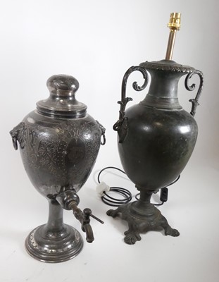 Lot 16 - A Victorian silver plated samovar, of urn form,...