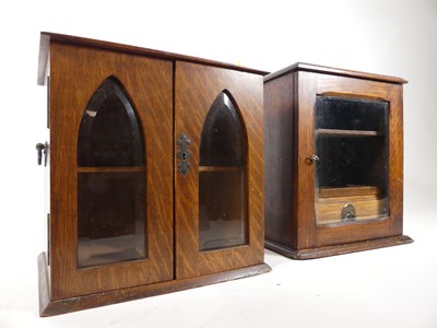 Lot 20 - An early 20th century oak smokers cabinet,...