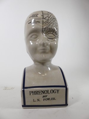 Lot 22 - A reproduction pottery phrenology head, h.39cm