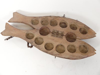 Lot 38 - A carved hardwood carry case in the form of a...