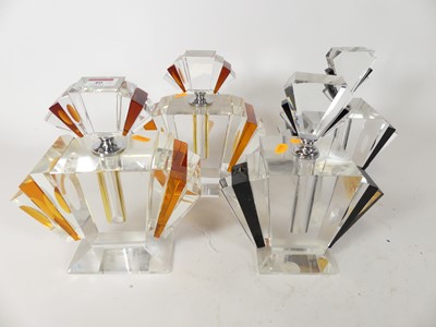 Lot 40 - A pair of Art Deco style glass scent bottles,...