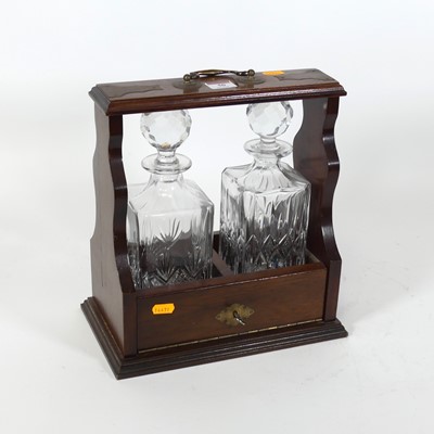 Lot 50 - An Edwardian style mahogany two decanter...