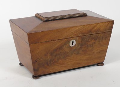 Lot 60 - A 19th century mahogany tea caddy, of...