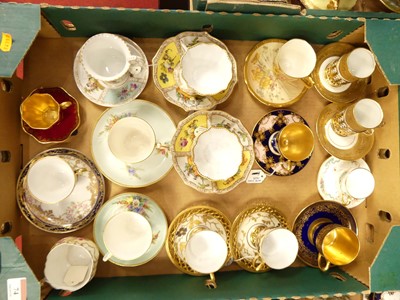 Lot 74 - A collection of coffee cans and saucers, to...