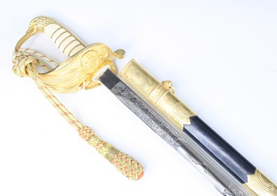 Lot 734 - A Royal Air Force dress sword, the 80cm blade...