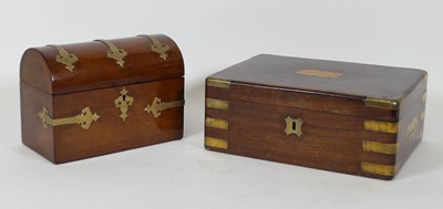 Lot 123 - A Victorian walnut stationery box, of casket...