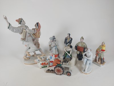 Lot 147 - A collection of Soviet porcelain figures, to...