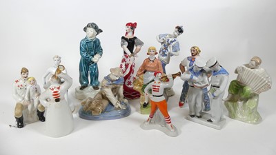 Lot 148 - A collection of Soviet porcelain figures, to...