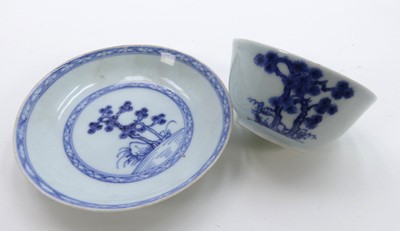 Lot 249 - An 18th century Chinese tea bowl and saucer,...