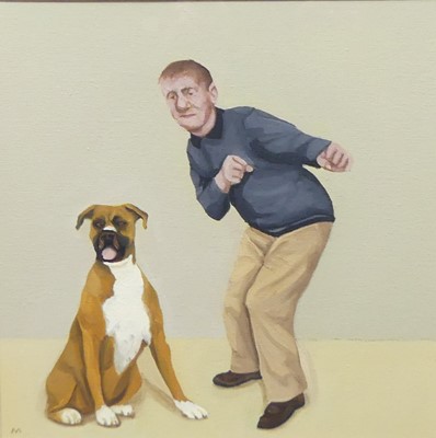 Lot 1003 - John Macauley - Man's Best Friend, acrylic on...