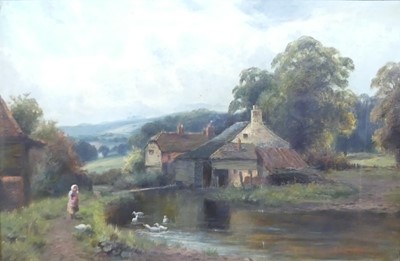 Lot 1004 - C Clayton - Old Mill, Holmewood, Surrey, oil...