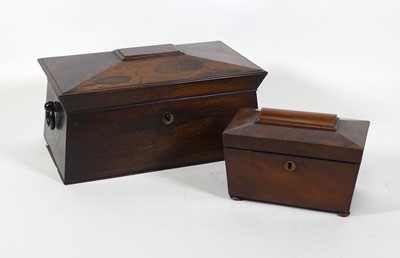 Lot 156 - A 19th century rosewood tea caddy, of...