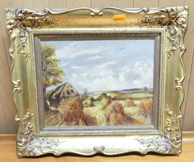 Lot 1061 - WS Pierpoint - Harvest scene, oil, 19x24cm,...