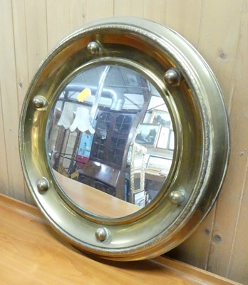 Lot 1064 - Oak framed oval wall mirror, together with a...