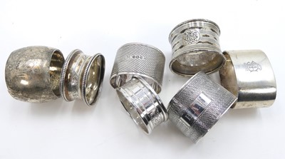 Lot 296 - A George V silver napkin ring, having all over...