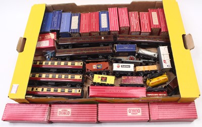 Lot 394 - One large tray of Hornby Dublo wagons and...