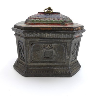 Lot 226 - A 19th century polychrome painted cast pewter...