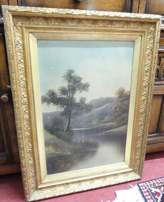 Lot 1078 - An early 20th century landscape oil on card;...