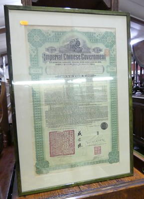 Lot 1103 - Assorted framed junk bond certificates, to...