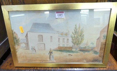 Lot 1107 - J.L. Heinbrook - Elegant street scene,...